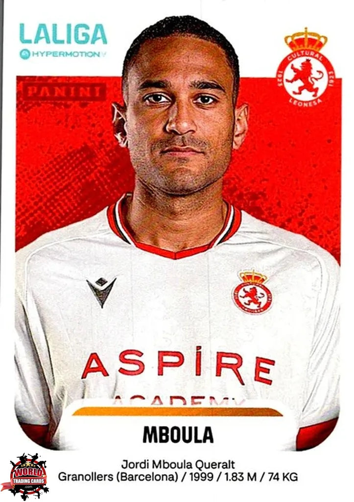 Cromo Trading Card Fútbol-Mboula-Cultural Leonesa-Panini La Liga HypermotionV 2025-2026-168A-Basico