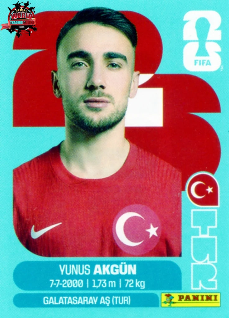 #TUR016 | Panini | Fifa World Cup Stickers | 2026 | Yunus Akgun | Türkiye | Base - International version