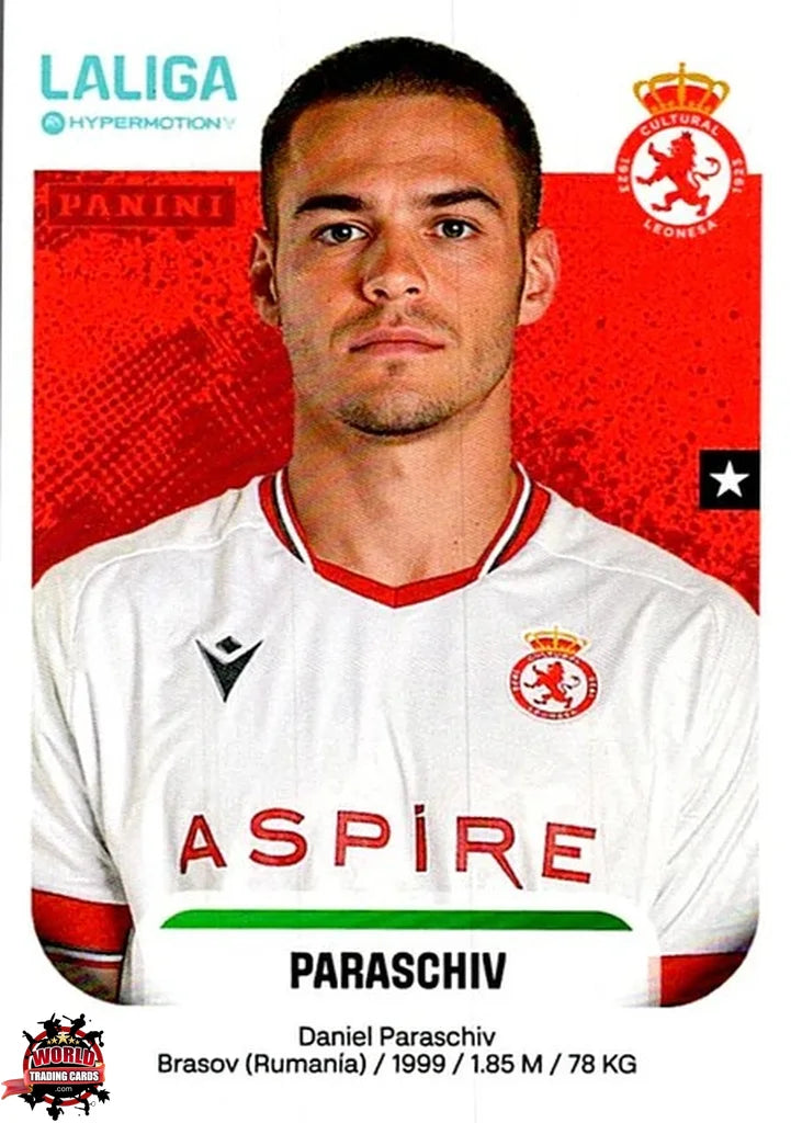 Cromo Trading Card Fútbol-Paraschiv-Cultural Leonesa-Panini La Liga HypermotionV 2025-2026-170-Basico