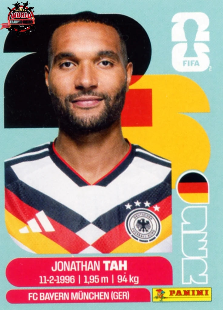 #GER003 | Panini | Fifa World Cup Stickers | 2026 | Jonathan Tah | Germany | Base - International version