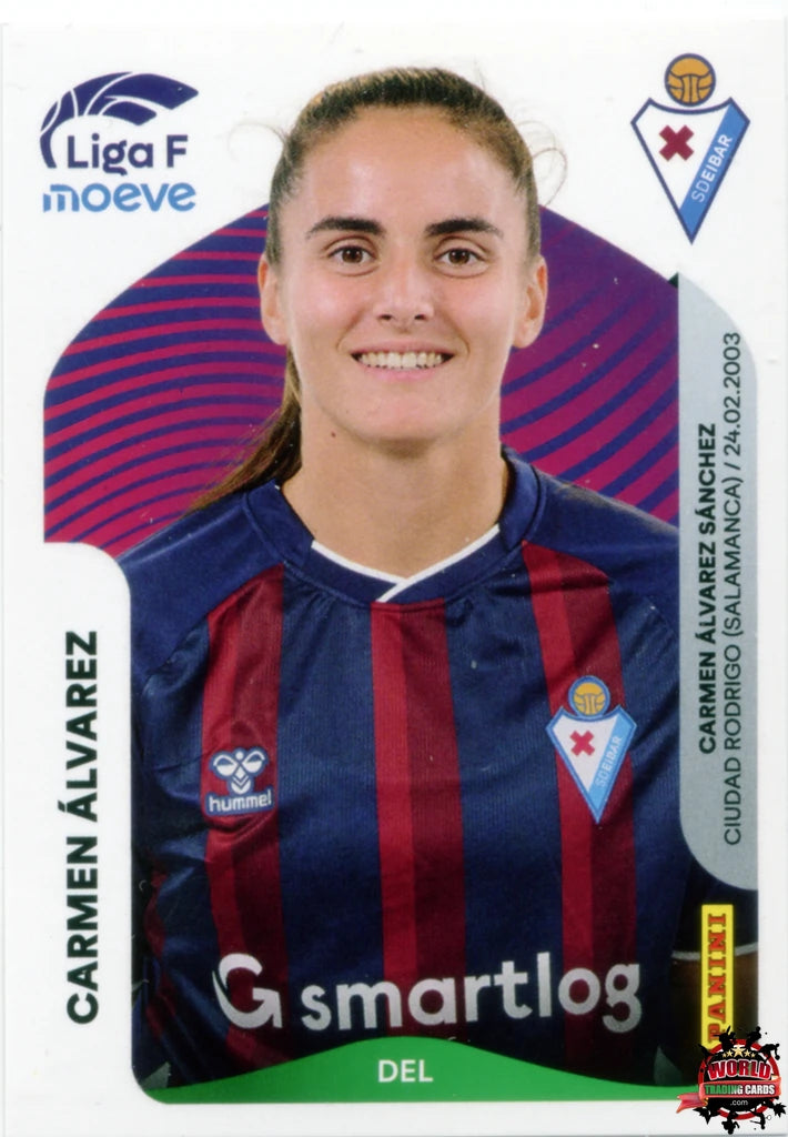 Cromo Trading Card Fútbol-Carmen Álvarez-SD Eibar-Panini Liga F Moeve 2025-2026-180 A -Basico