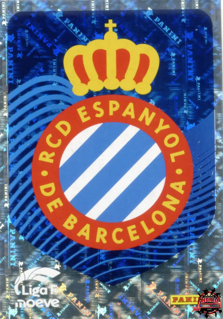 Cromo Trading Card Fútbol-Escudo RCD Espanyol-RCD Espanyol-Panini Liga F Moeve 2025-2026-182-Brillante
