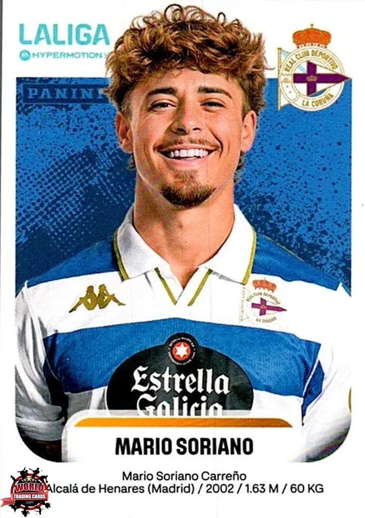 Cromo Trading Card Fútbol-Mario Soriano-RC Deportivo-Panini La Liga HypermotionV 2025-2026-186-Basico