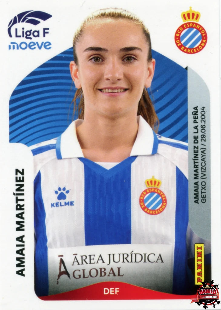 Cromo Trading Card Fútbol-Amaia Martínez-RCD Espanyol-Panini Liga F Moeve 2025-2026-188-Basico