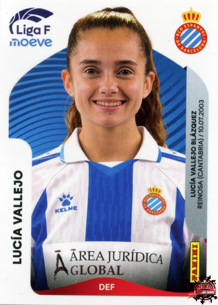 Cromo Trading Card Fútbol-Lucía Vallejo-RCD Espanyol-Panini Liga F Moeve 2025-2026-189-Basico