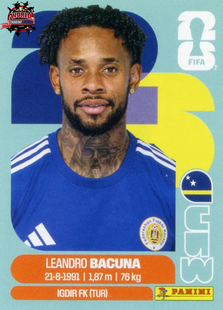 #CUW012 | Panini | Fifa World Cup Stickers | 2026 | Leandro Bacuna | Curaçao | Base - International version