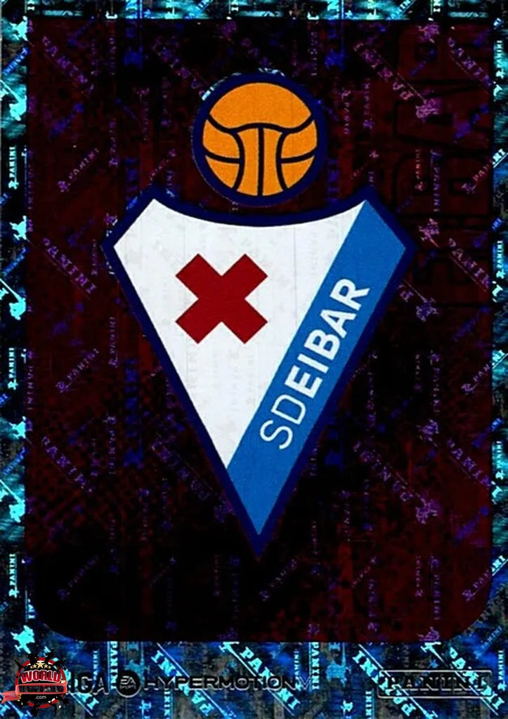 Cromo Trading Card Fútbol-Escudo-SD Eibar-Panini La Liga HypermotionV 2025-2026-192-Brillante