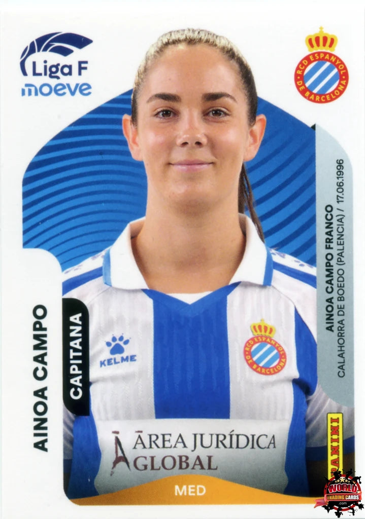 Cromo Trading Card Fútbol-Ainoa Campo-RCD Espanyol-Panini Liga F Moeve 2025-2026-193-Basico