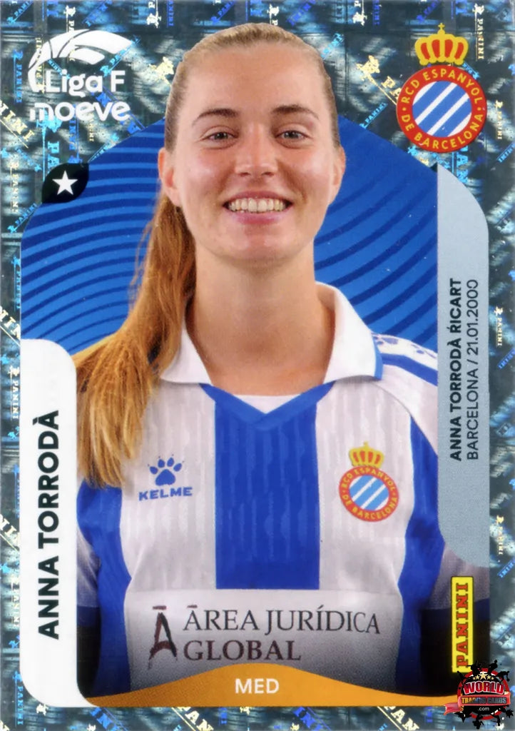 Cromo Trading Card Fútbol-Anna Torrodà-RCD Espanyol-Panini Liga F Moeve 2025-2026-194-Brillante