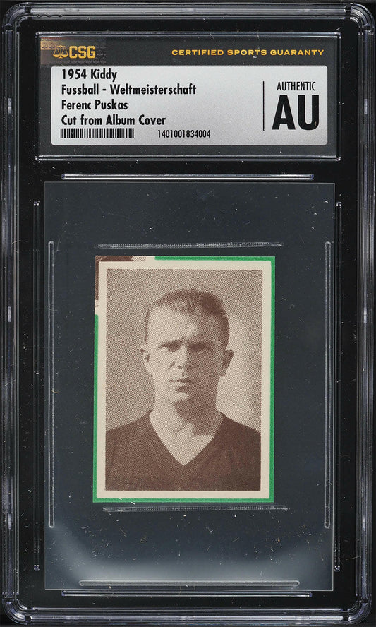 Ferenc Puskas - 1954 - Kiddy - Fussbal - Real Madrid - CSG AUTHENTIC - World Trading Cards - Football Card - Graded Sticker