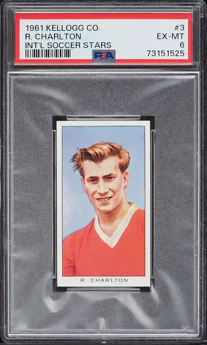 1961 Kellogg International Soccer Stars Bobby Charlton #3 PSA 6 EXMT