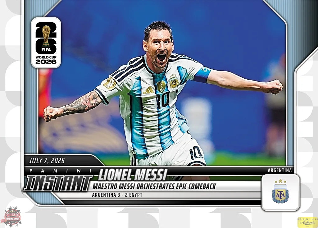 PIWC217 | Panini | FIFA World Cup | 2026 | PANINI INSTANT | Lionel Messi | Base | Exclusive USA | Limited Editions | PREORDEN | ENVÍO 40 días aproximadamente desde la fecha de compra.