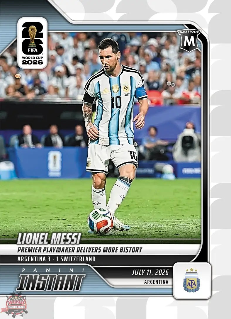 PIWC228 | Panini | FIFA World Cup | 2026 | PANINI INSTANT | Lionel Messi | Base | Exclusive USA | Limited Editions | PREORDEN | ENVÍO 40 días aproximadamente desde la fecha de compra.