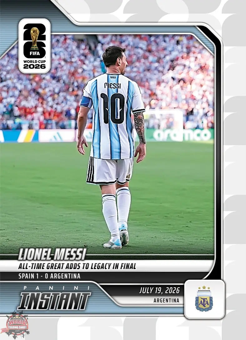 PIWC248 | Panini | FIFA World Cup | 2026 | PANINI INSTANT | Lionel Messi | Base | Exclusive USA | Limited Editions | PREORDEN | ENVÍO 40 días aproximadamente desde la fecha de compra.