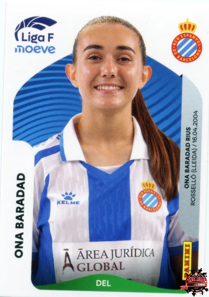 Cromo Trading Card Fútbol-Ona Baradad-RCD Espanyol-Panini Liga F Moeve 2025-2026-199-Basico