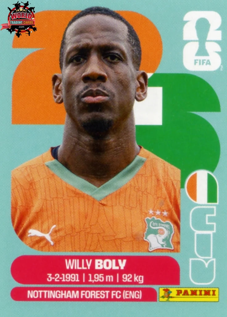 #CIV007 | Panini | Fifa World Cup Stickers | 2026 | Willy Boly | Ivory Coast | Base - International version
