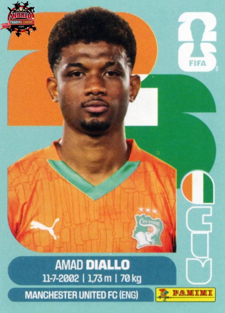 #CIV015 | Panini | Fifa World Cup Stickers | 2026 | Amad Diallo | Ivory Coast | Base - International version