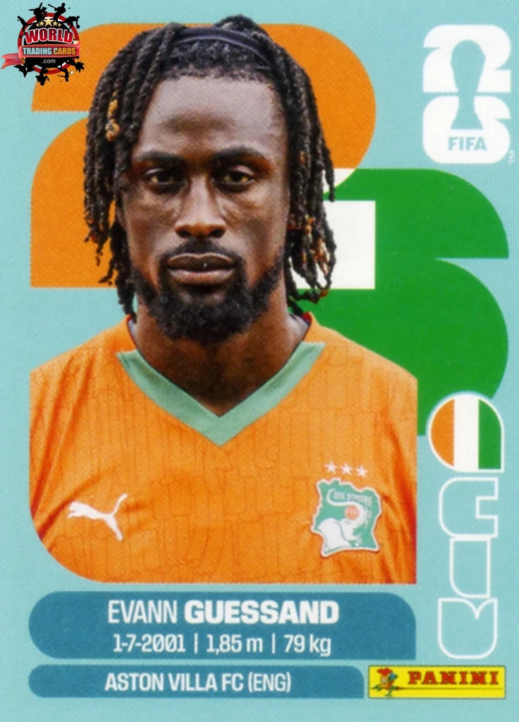 #CIV019 | Panini | Fifa World Cup Stickers | 2026 | Evann Guessand | Ivory Coast | Base - International version