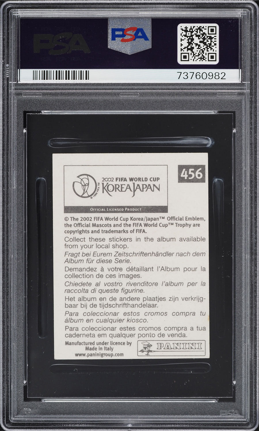 Zlatan Ibrahimovic - 2002 - Panini World Cup - #456 - ROOKIE - Korea / Japón - BLACK BACK - Suecia - PSA 6 - World Trading Cards - Tarjeta Fútbol - Cromo Graded