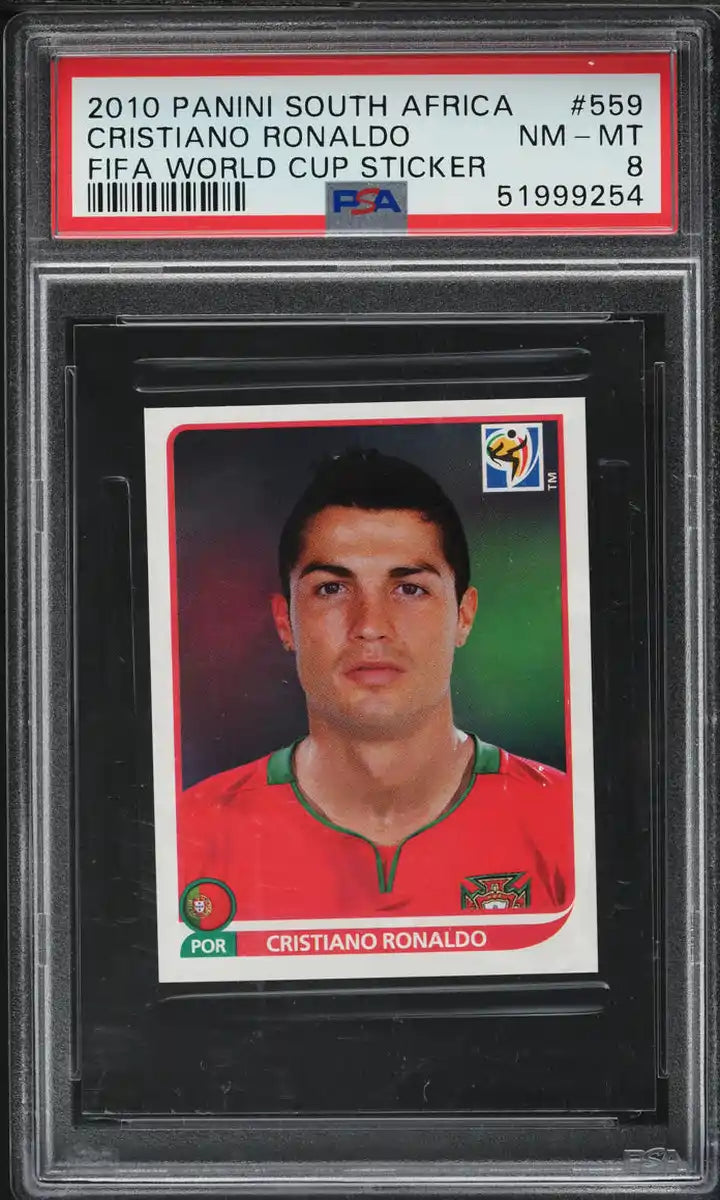 2010 Panini South Africa FIFA World Cup Sticker Cristiano Ronaldo #559 PSA 8