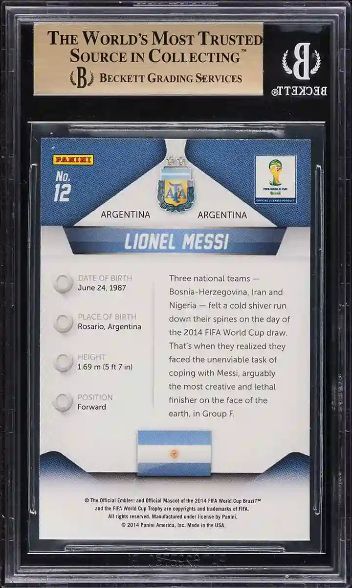 2014 Panini Prizm World Cup Lionel Messi #12 BGS 9.5 GEM MINT
