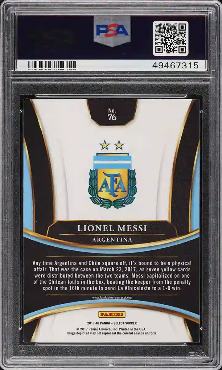 2017 Select Soccer Lionel Messi #76 PSA 8 NM-MT