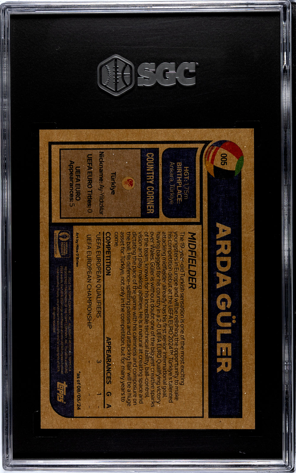 Lionel Messi - 2024 - Topps Now MLS - #70 - Inter Miami - SGC 10 - Blue - Numbered 19/49 - World Trading Cards - Soccer Card - Chrome Graded