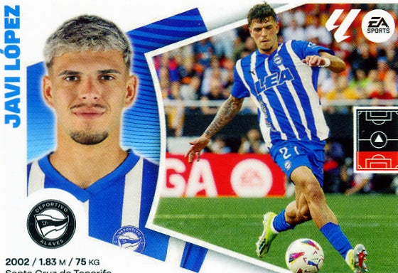 Alavés  - #10 - Javi López - Panini Liga Este 2024/2025 - 1ª Edición - World Trading Cards - Tarjeta Fútbol - Cromo Raw