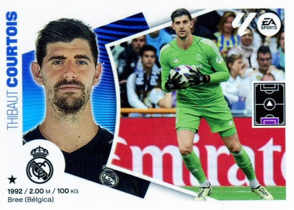 Real Madrid - #03 - COURTOIS - Panini Liga Este 2024/2025 - 1st Edition - World Trading Cards - Football Card - RAW Sticker