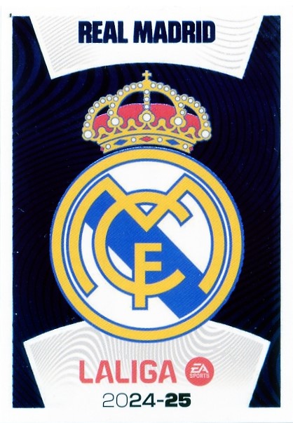 Real Madrid - #01 - ESCUDO - Panini Liga Este 2024/2025 - 1ª Edición - World Trading Cards - Tarjeta Fútbol - Cromo RAW