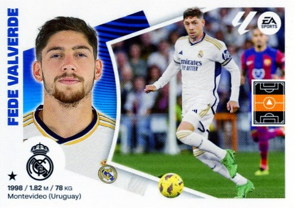 Real Madrid - #14 - FEDERICO VALVERDE - Panini Liga Este 2024/2025 - 1st Edition - World Trading Cards - Football Card - RAW Sticker