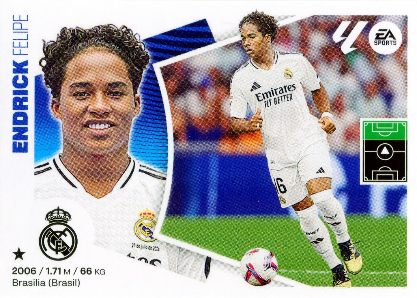 Real Madrid - #17 - ENDRICK - Panini Liga Este 2024/2025 - 3rd Edition - World Trading Cards - Football Card - RAW Sticker
