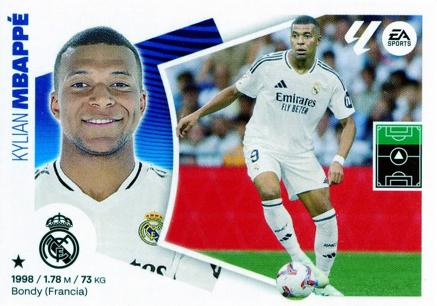 Real Madrid - LATEST SIGNINGS - #UF20 - MBAPPÉ - Panini Liga Este 2024/2025 - 2nd Image - 3rd Edition - World Trading Cards - Soccer Card - RAW Sticker