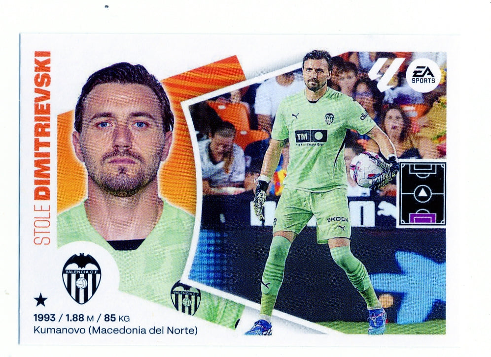 Valencia - LATEST SIGNINGS - #25 - Dimitrievski - 2024/2025 - Panini Liga Este - 3rd Edition - World Trading Cards - Football Card - RAW Sticker