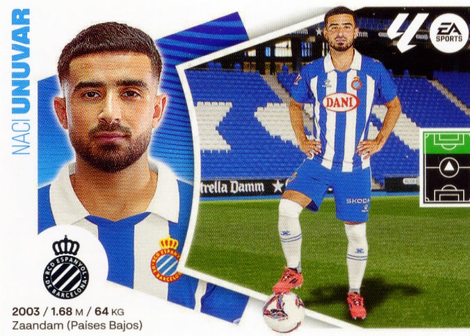 Espanyol - #18 BIS - Unuvar - 2024/2025 - Panini Liga Este - 4th Edition - World Trading Cards - Football Card - RAW Sticker