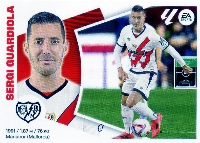 Rayo Vallecano - #19 BIS - Sergi Guardiola - 2024/2025 - Panini Liga Este - 4th Edition - World Trading Cards - Football Card - RAW Sticker