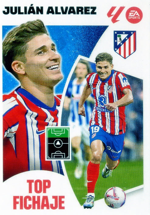 Atl. de Madrid - TOP SIGNING - #68 - Julián Álvarez - 2024/2025 - Panini Liga Este - 4th Edition - World Trading Cards - Football Card - RAW Sticker