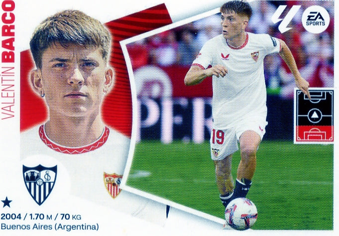 Sevilla - Barco - 2024/2025 - Panini Liga Este - ÚLTIMOS FICHAJES - #62 - 4ª Edición - World Trading Cards - Tarjeta Fútbol - Cromo RAW