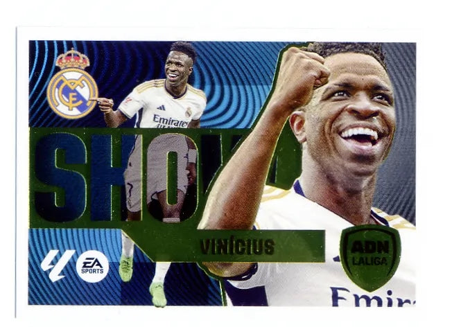 Liga Este-2024-25-Panini-Cromo Trading Card Fútbol- Vinicius - Real Madrid -14-ADN La Liga Show