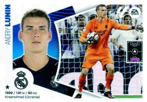 Liga Este-2024-25-Panini-Cromo Trading Card Fútbol- Lunin- Real Madrid -4-Básico