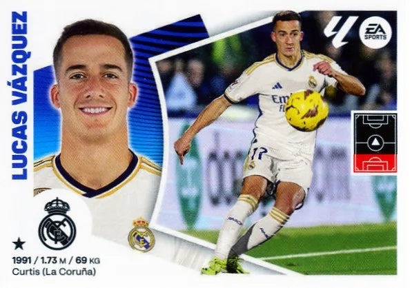 Liga Este-2024-25-Panini-Cromo Trading Card Fútbol- Lucas Vázquez- Real Madrid -9A-Básico