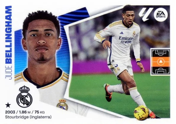 Liga Este-2024-25-Panini-Cromo Trading Card Fútbol- Bellingham- Real Madrid -16-Básico