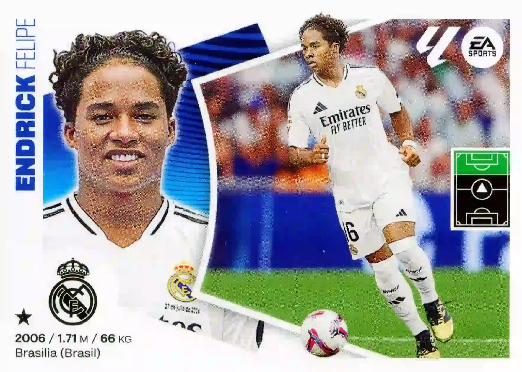 Liga Este-2024-25-Panini-Cromo Trading Card Fútbol- Endrick- Real Madrid -17-Básico