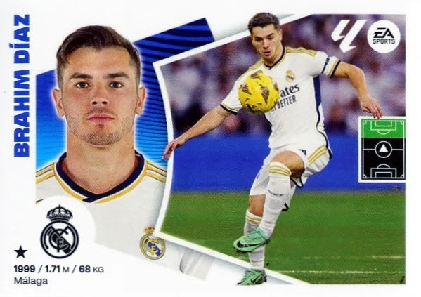 Liga Este-2024-25-Panini-Cromo Trading Card Fútbol- Brahim Díaz- Real Madrid -18-Básico