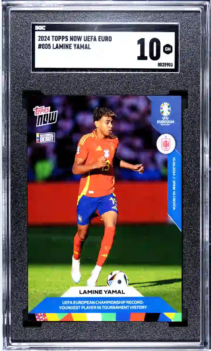 Lionel Messi - 2024 - Topps Now MLS - #70 - Inter Miami - SGC 10 - Blue - Numbered 19/49 - World Trading Cards - Soccer Card - Chrome Graded