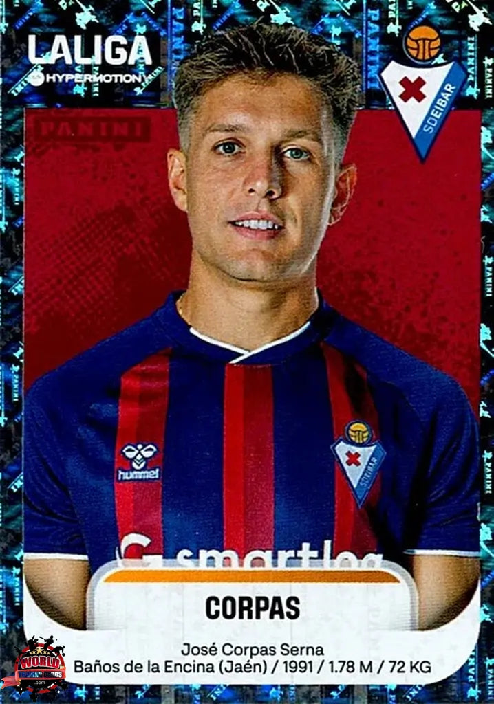 Cromo Trading Card Fútbol-Corpas-SD Eibar-Panini La Liga HypermotionV 2025-2026-206-Brillante