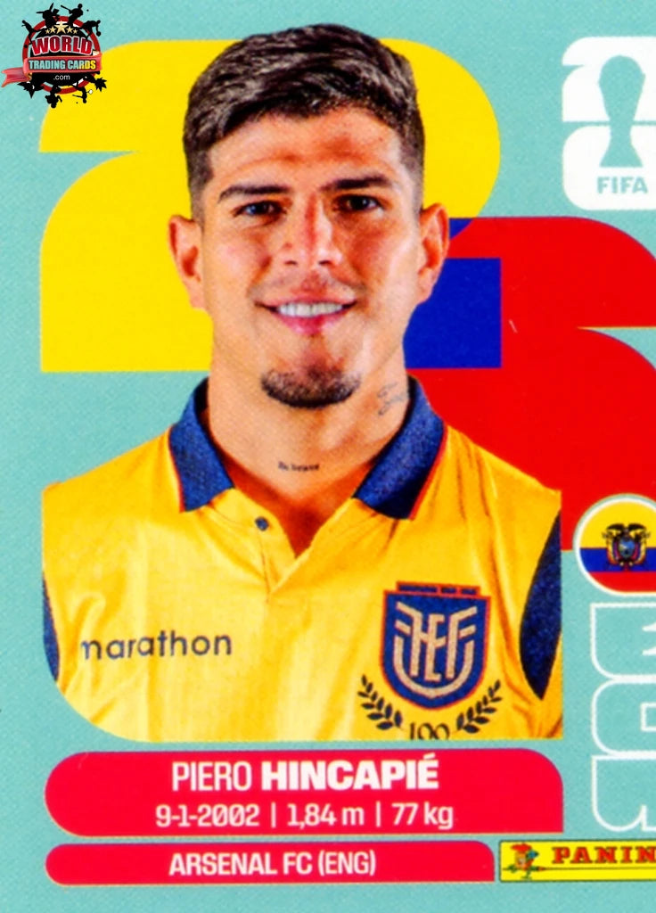 #ECU004 | Panini | Fifa World Cup Stickers | 2026 | Piero Hincapié | Ecuador | Base - International version