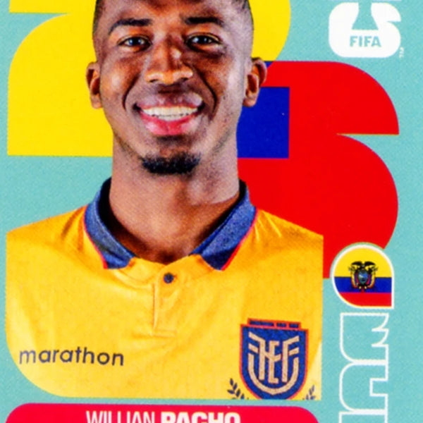 Soccer Trading Card-Willian Pacho-Ecuador-Panini Fifa World Cup