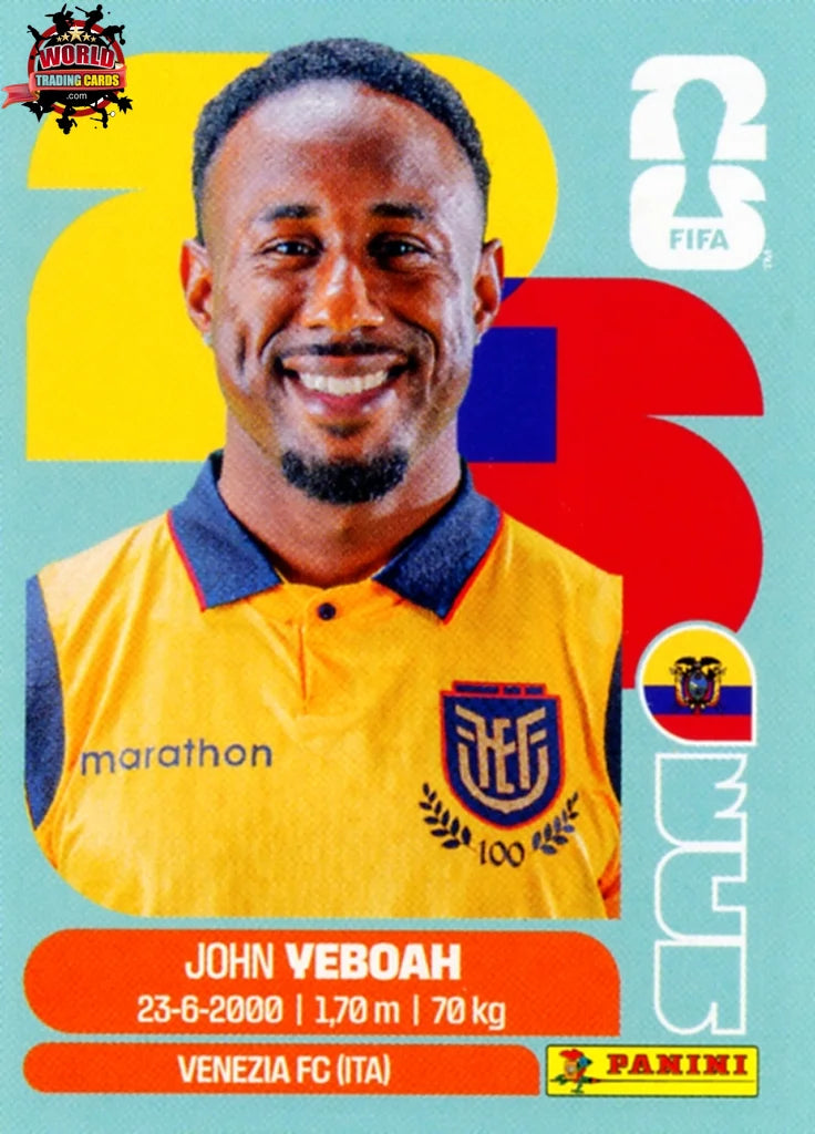 #ECU014 | Panini | Fifa World Cup Stickers | 2026 | John Veboah | Ecuador | Base - International version