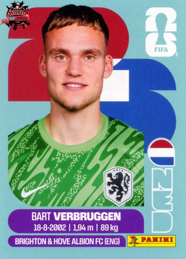#NED002 | Panini | Fifa World Cup Stickers | 2026 | Bart Verbruggen | Netherlands | Base - International version